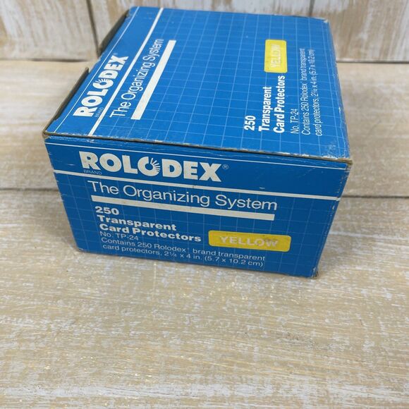 Rolodex Transparent Card Protectors TP-24 Holds 200+ Cards Yellow Blue 2.25 x 4 - Picture 6 of 8